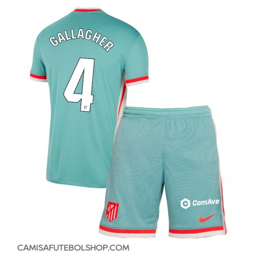 Camisa de time de futebol Atletico Madrid Conor Gallagher #4 Replicas 2º Equipamento Infantil 2024-25 Manga Curta (+ Calças curtas)